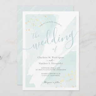 Invitation Mariage bleu turquoise pâle