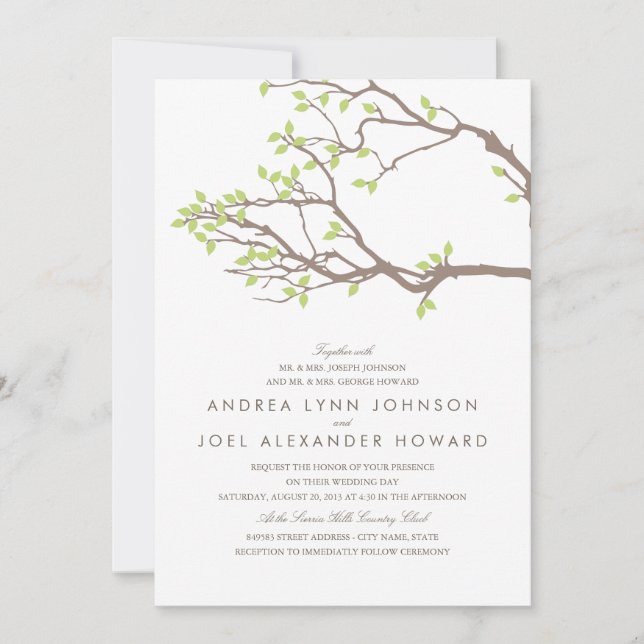 Invitation Mariage Blisser Branches (Devant)