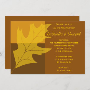 Invitation Mariage bloc couleur feuille automne