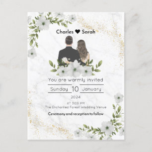 Invitation mariage Blooms : Un conte de fées flora
