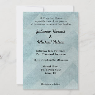 Invitation Mariage Blue Chevron