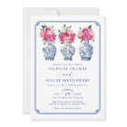 Mariage Blue Chinoiserie Porcelain Pink Peonies
