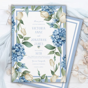 Invitation Mariage Blue Hydrangea & Tulip