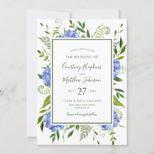 Invitation Mariage Blue Hydrangeas
