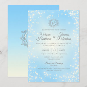 Invitation Mariage Blue Sparkle Sky