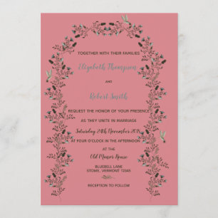 Invitation Mariage Bluebell Fleur sauvage Arch Set Dusty Rose