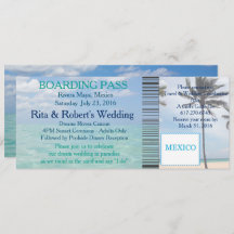 Mariage Boarding Pass Ticket Beach Destination