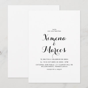 Invitation Mariage Boda Calligraphie Moderne   