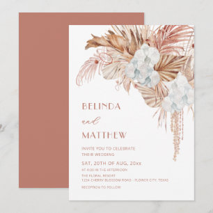 Invitation Mariage Bohème Aquarelle Fleurs