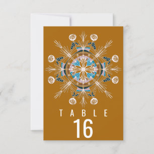 Invitation Mariage Bohème Assise Moutarde Mandala