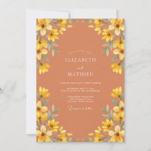 Invitation Mariage Bohème Automnal en Terracotta