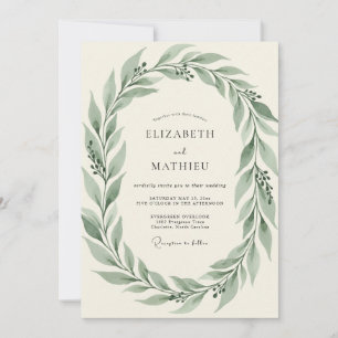 Invitation Mariage Bohème aux Olives Feuillues Apaisées