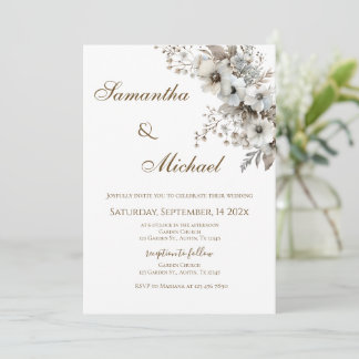 Invitation Mariage bohème beige