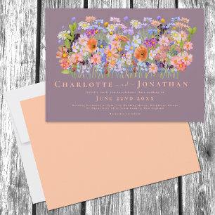 Invitation Mariage Bohème Chic aux Fleurs Sauvages Colorées