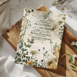 Invitation Mariage Bohème de Fleurs Sauvages d'Automne