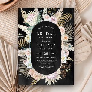 Invitation Mariage Bohème de Palmier Séché Fleurs de Pampas N