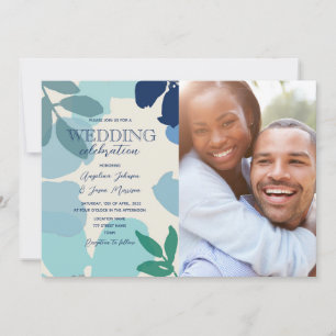 Invitation Mariage Bohème Dusty Blue et Sage Green