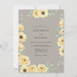 Invitation Mariage Bohème Élégant Jaune