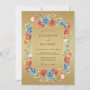 Invitation Mariage Bohème Élégant Ocre