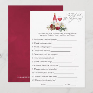 Invitation Mariage Bohème Fleuris Bourgogne Dégustation de Vi