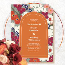 Mariage Bohème Fleuris Gras Orange Brûlé Rétro