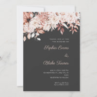 Mariage Bohème Fleurs Blanches sur Fond Gris Galet