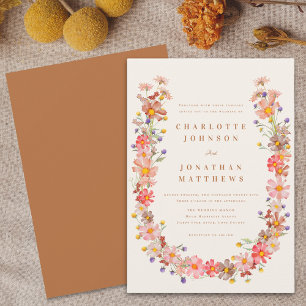 Invitation Mariage Bohème Floral Automnal