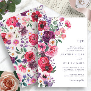 Invitation Mariage Bohème Floral Coloré