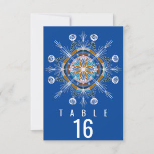 Invitation Mariage Bohème Mandala Assise Bleue