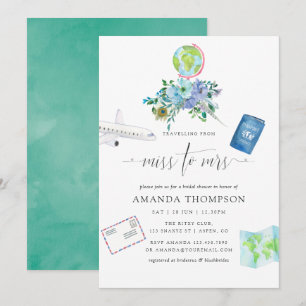 Invitation Mariage Bohème Miel et Bleu Fête de Fiançailles de