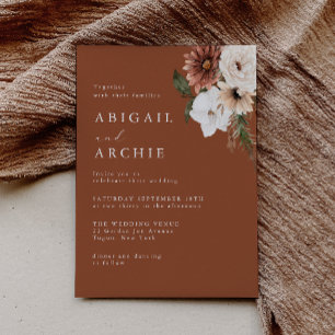 Invitation Mariage Bohème Minimal Terracotta 