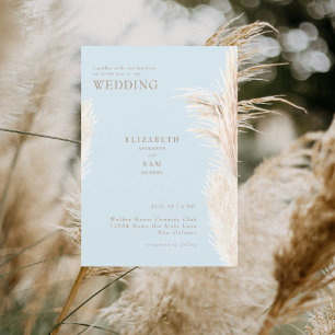 Invitation Mariage Bohème Pampas Ciel Bleu Ensemble