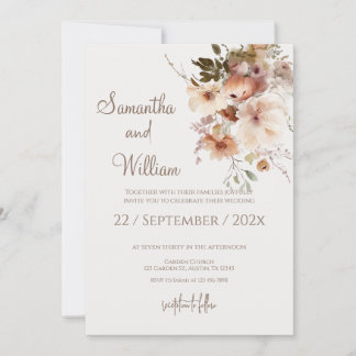 Invitation Mariage Boho avec Anneaux