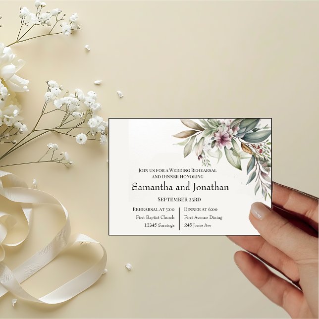 Invitation Mariage BOHO Couleurs de Jardin Pastel Répétition (Créateur téléchargé)