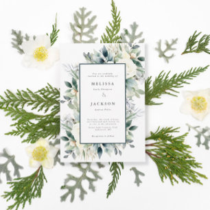Invitation Mariage Boho de Roses blanches
