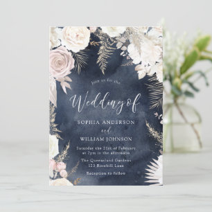 Invitation Mariage Boho éclaboussé d'ivoire et d'aquarelle ma