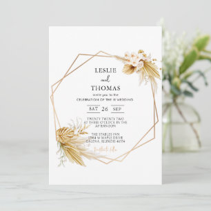Invitation Mariage Boho, Ensemble d'herbe Pampas, Mariage mod