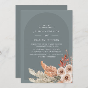 Invitation Mariage boho Floral Bohème moderne