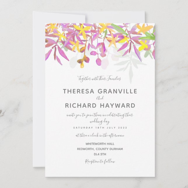Invitation Mariage Boho frais inviter carnaval (Devant)