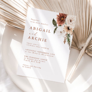 Invitation Mariage Boho minimal moderne