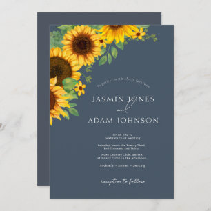 Invitation Mariage Boho Royal Blue Opulence