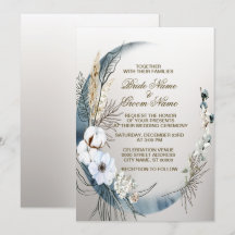 Mariage Boho White Orchid Flowers Blue Moon Party
