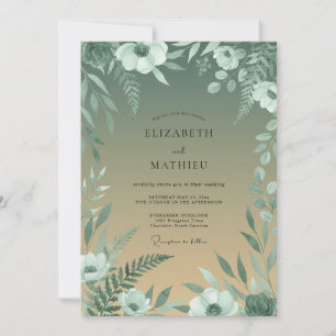 Invitation Mariage Boisé Bio Vert Mousse