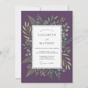 Invitation Mariage Boisé Luxuriant Violet