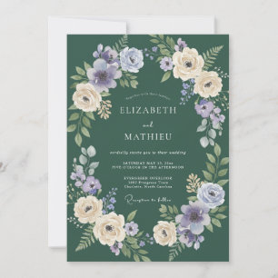 Invitation Mariage Boisée Éthérée de Vert de Forêt