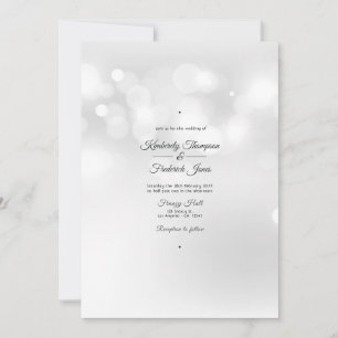 Invitation Mariage Bokeh Blanc