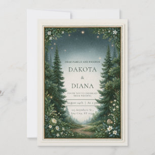 Invitation Mariage Bordure de Sentier de Pin Étoilé