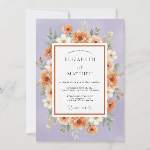 Invitation Mariage Botanique à la Fleur de Pêcher