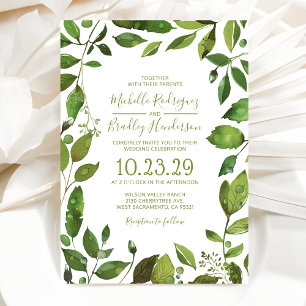 Invitation Mariage botanique à la verdure élégante