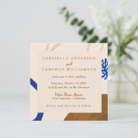 Mariage botanique Abstrait contemporain Bleu beige
